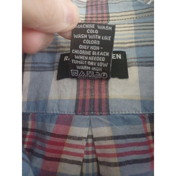 Ralph Lauren Jeans Co men's buttonfront shirt L plaid short sleeve nautical prep - Picture 7 of 10